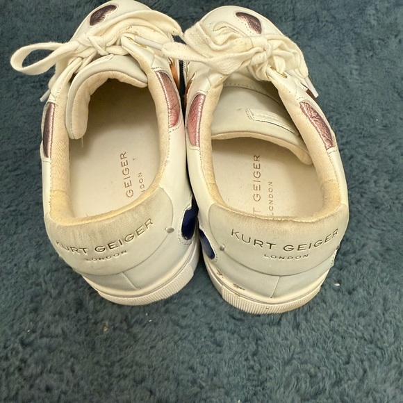 Kurt Geiger Lane Love Low Top Sneakers Women's EU Size 38/7.5 Metallic Designer - Picture 4 of 8